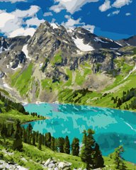 Купити Картина за номерами без коробки. Озеро в Альпах  в Україні