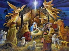 Купить Алмазная мозаика. Рождество Христово 60 х 45 см  в Украине