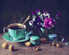Купити Картина за номерами без коробки. Кава з макарунами  в Україні