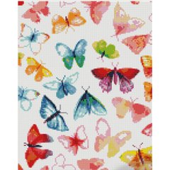 Купить Алмазная мозаика на подрамнике. Радужные бабочки (30 х 40 см, набор для творчества, картина стразами)  в Украине