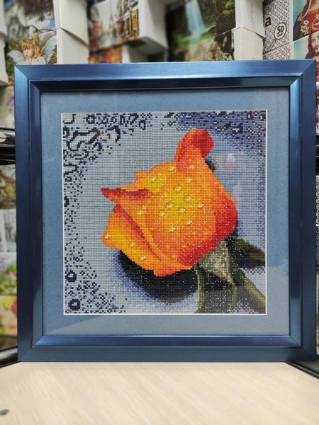 Купить Набор алмазной мозаики 30х30см Роза оранжевая TT605  в Украине