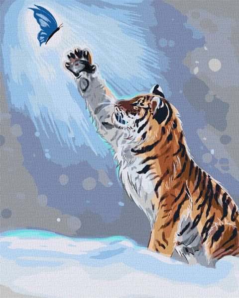 Купити Набір для малювання по цифрам. Ідейка Забави тигреня ©khutorna_art 50 х 40 см  в Україні