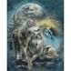 Алмазна мозаїка. Вовки під місяцем (40 х 50 см, набір для творчості, картина стразами), З підрамником, 40 х 50 см