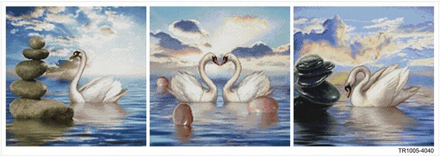 Купити Набір алмазної мозаїки триптих ColorArt 3х40х40 Лебеді кохання TR1005  в Україні