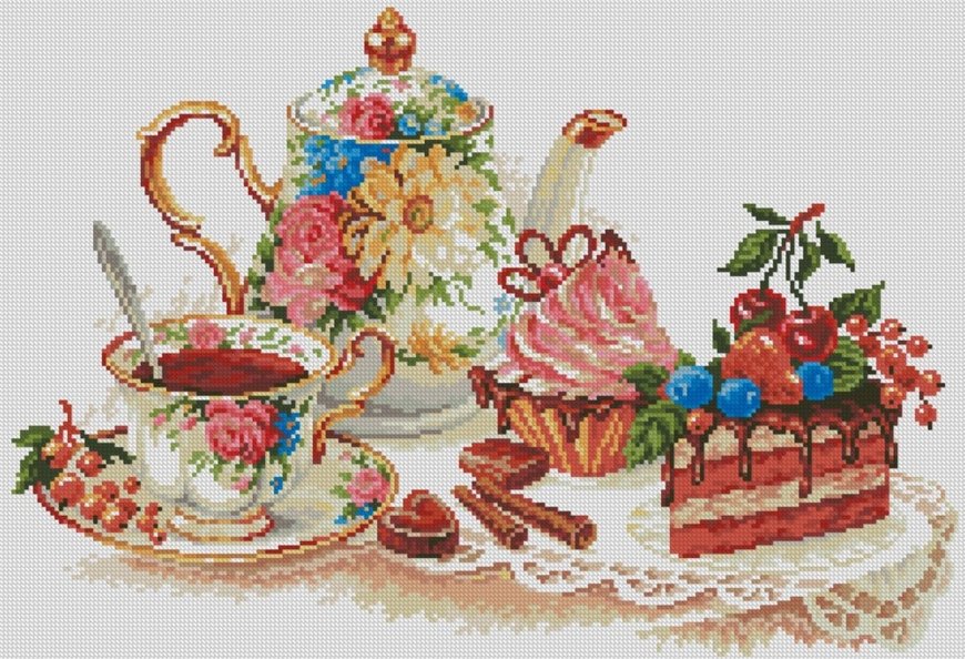 Купити Алмазна мозаїка за номерами. Солодкий чай  в Україні
