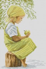 Купити Алмазна вишивка Дівчинка з яблуком  в Україні