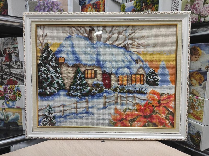 Купити Алмазна мозаїка 30х40см Зимовий пейзаж ST440  в Україні