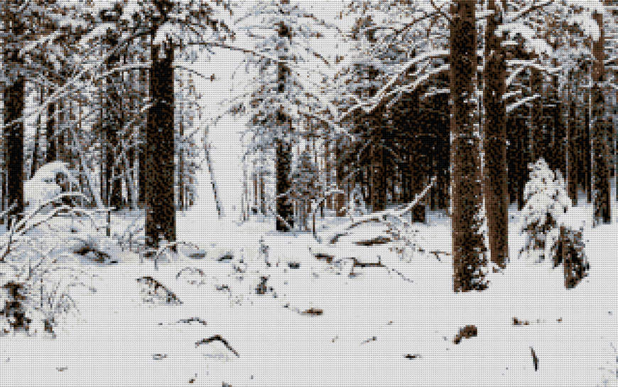 Купити Алмазна мозаїка. Зимовий ліс. Художник Shishkin Ivan 80 х 50 см  в Україні