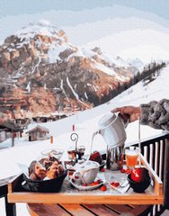 Купити Картина за номерами Premium-якості. Сніданок у Швейцарських гір  в Україні