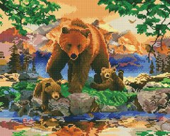Купити Алмазна мозаїка за номерами (на підрамнику). Сім'я ведмедів  в Україні