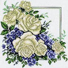 Купити Картина з мозаїки. Троянди з фіалками  в Україні