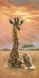 Алмазная мозаика Жираф на закате, Без подрамника, 30 х 60