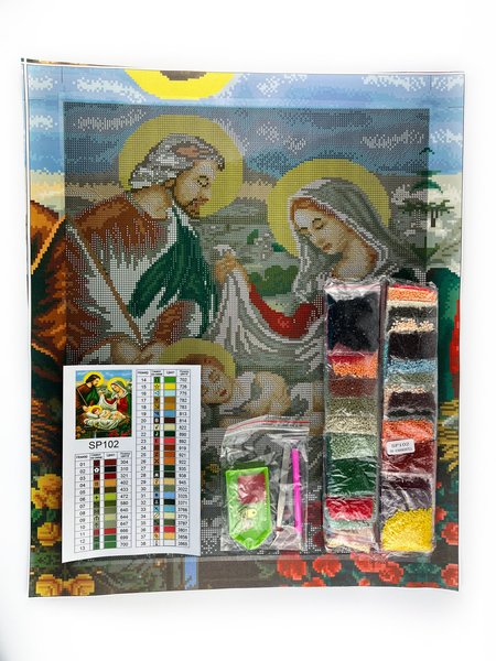 Купить Набор алмазной мозаики Иисус в колыбели 40х50 SP102  в Украине