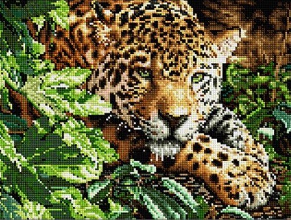 Купити Діамантова мозаїка Леопард на відпочинку  в Україні
