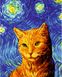 Картина за номерами Кіт Ван Гога, Без коробки, 40 х 50 см