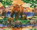 Алмазна мозаїка за номерами (на підрамнику). Сім'я ведмедів, З підрамником, 40 х 50 см