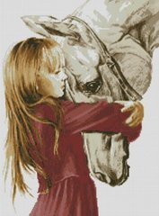 Купить Набор для алмазной живописи Девочка и конь  в Украине