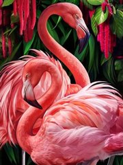 Купить Набор алмазной мозаики. Розовые фламинго (30х40см, квадратные камешки, полная выкладка полотна) выкладка алмазами по номерам  в Украине