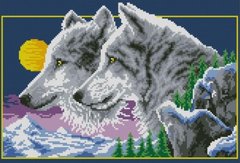 Купити Алмазна мозаїка Вовки в ночі  в Україні