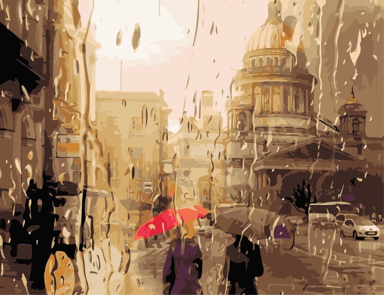Купить Картина по номерам. Дождливый город  в Украине