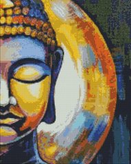 Купити Алмазна мозаїка, набір круглими камінчиками на підрамнику "Будда" 40х50см  в Україні