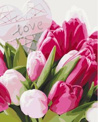 Купить Картина антистресс по номерам. Тюльпаны с любовью  в Украине