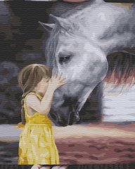 Купити Картина за номерами без коробки. Дівчинка з конем  в Україні