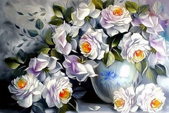 Купить Алмазная мозаика. Удивительная красота роз 75 х 30 см  в Украине