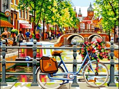 Купить Картина по номерам. Амстердам. На берегу канала  в Украине