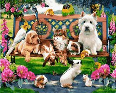 Купить Картина по номерам. Домашние животные в парке  в Украине