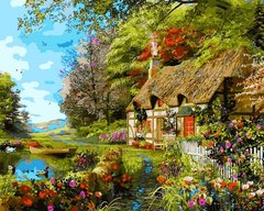 Купити Картина за номерами. Будиночок на березі озера  в Україні