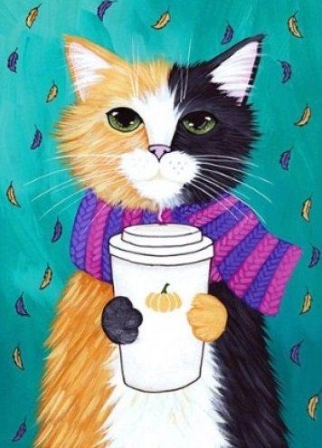 Купити Алмазна мозаїка на підрамнику. Пухнастий котик  в Україні
