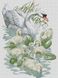 Алмазная живопись Лебедь с птенцами, Без подрамника, 33 х 45 см