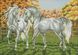 Алмазная мозаика по номерам. Пара белых лошадей, Без подрамника, 37 x 52 см