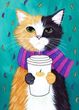 Купити Алмазна мозаїка на підрамнику. Пухнастий котик  в Україні