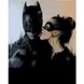 Алмазная мозаика на подрамнике. Бэтмен и женщина-кошка (круглые камушки, 40 х 50 см), С подрамником, 40 х 50 см