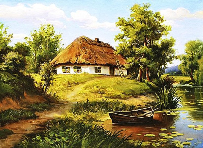 Купить Картина из страз. Украинский хутор  в Украине