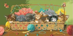 Купити Діамантова мозаїка Сплячі кошенята  в Україні