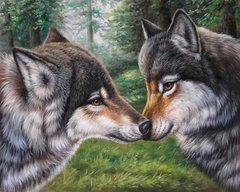 Купити Вишивка камінням за номерами Закохані вовки  в Україні