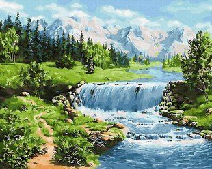 Купити Картина за номерами без коробки. Гірська річка  в Україні