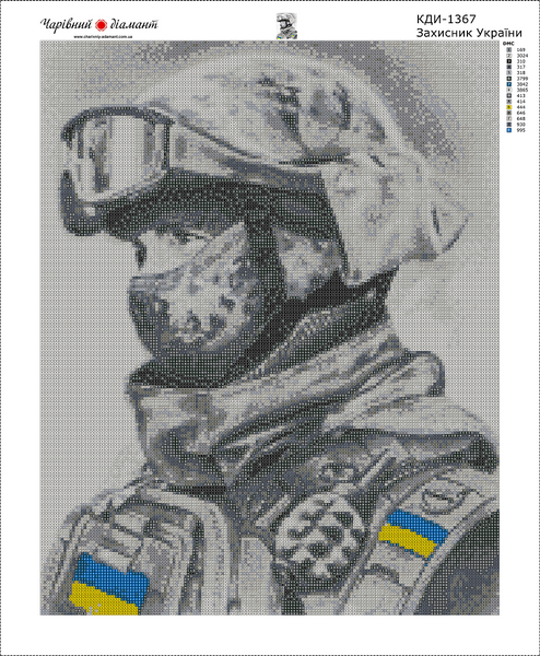 Купити Алмазна мозаїка. Захисник України 50 х 40 см  в Україні
