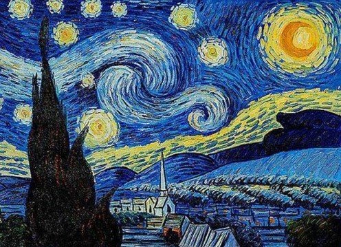 Купить Алмазная мозаика на подрамнике. Звездная ночь Ван Гога  в Украине