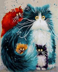 Купити Картина за номерами. Мама кішка  в Україні