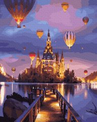 Купить Картина по номерам без коробки. Воздушные шары над замком 40 х 50 см  в Украине