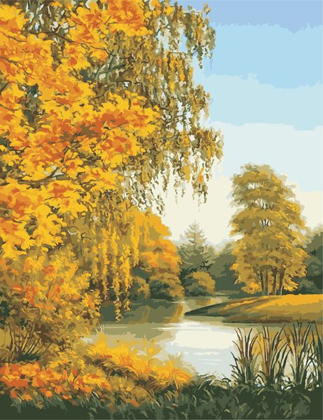 Купить Картина по номерам. Золотая осень  в Украине