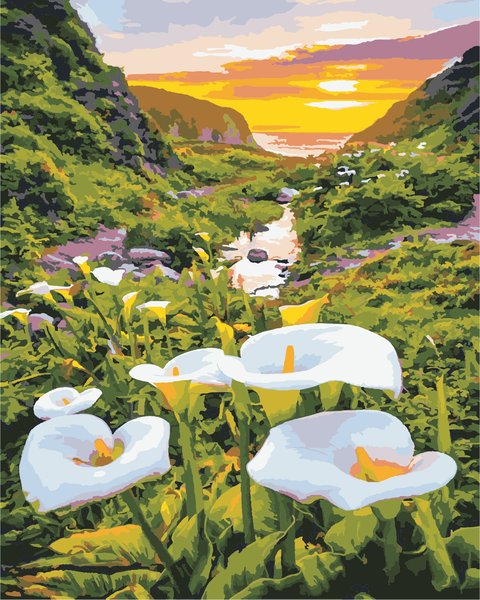 Купити Картина за номерами. Квіти в горах  в Україні