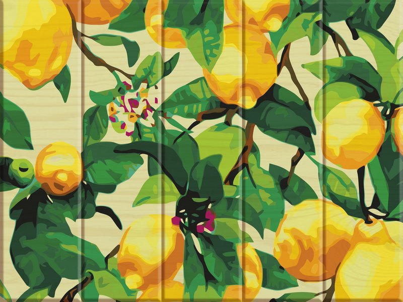 Купить Картина по номерам на дереве. Лимонное дерево  в Украине