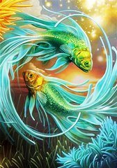 Купить Картина из страз. Символ гармонии и любви – золотые рыбки  в Украине