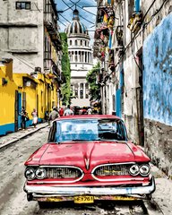 Купити Картина за номерами. Вінтажну авто в старій Гавані  в Україні