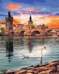 Купить Картина по номерам без коробки. Лебедь на Влтаве  в Украине
